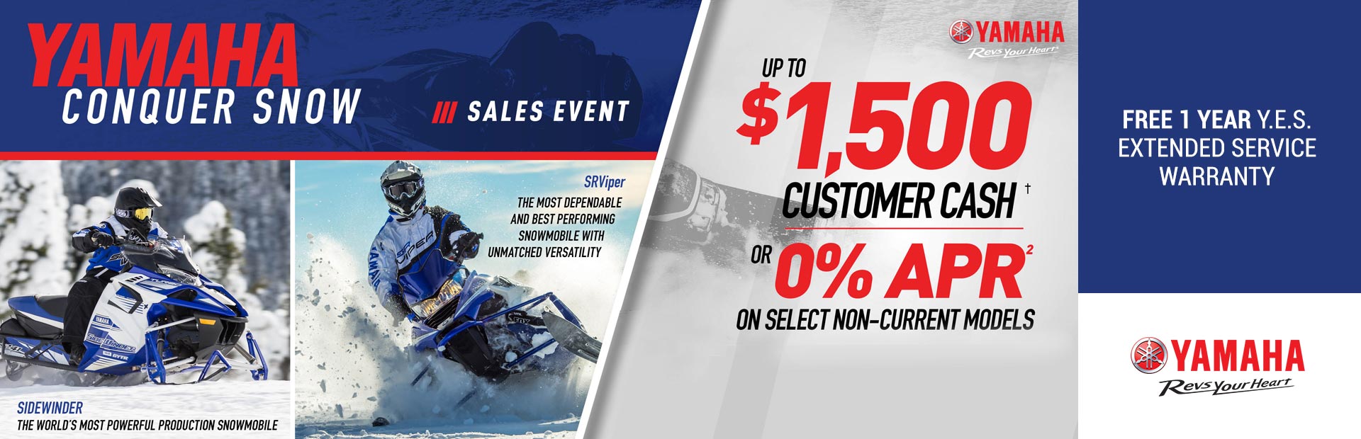 Yamaha: Free 1 Year Y.E.S. Extended Service Warranty